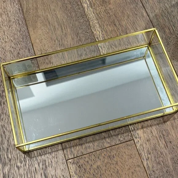Gold and Glass Vanity Tray - Picture 1 of 3